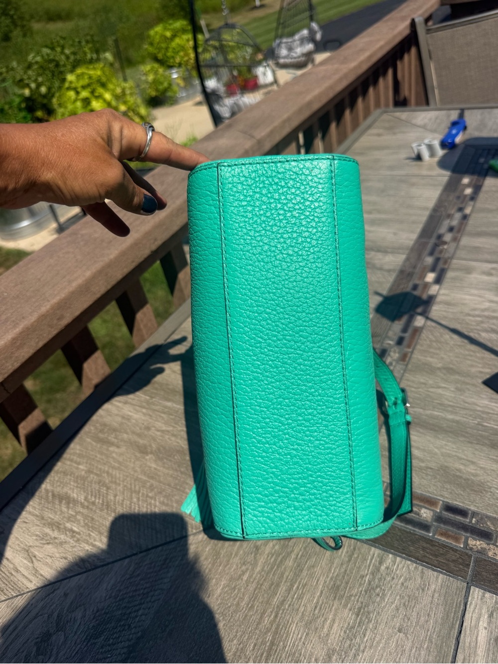 NWT Kate Spade New York Southport Avenue Alessa Satchel Turquoise Crossbody Bag - Picture 9 of 12